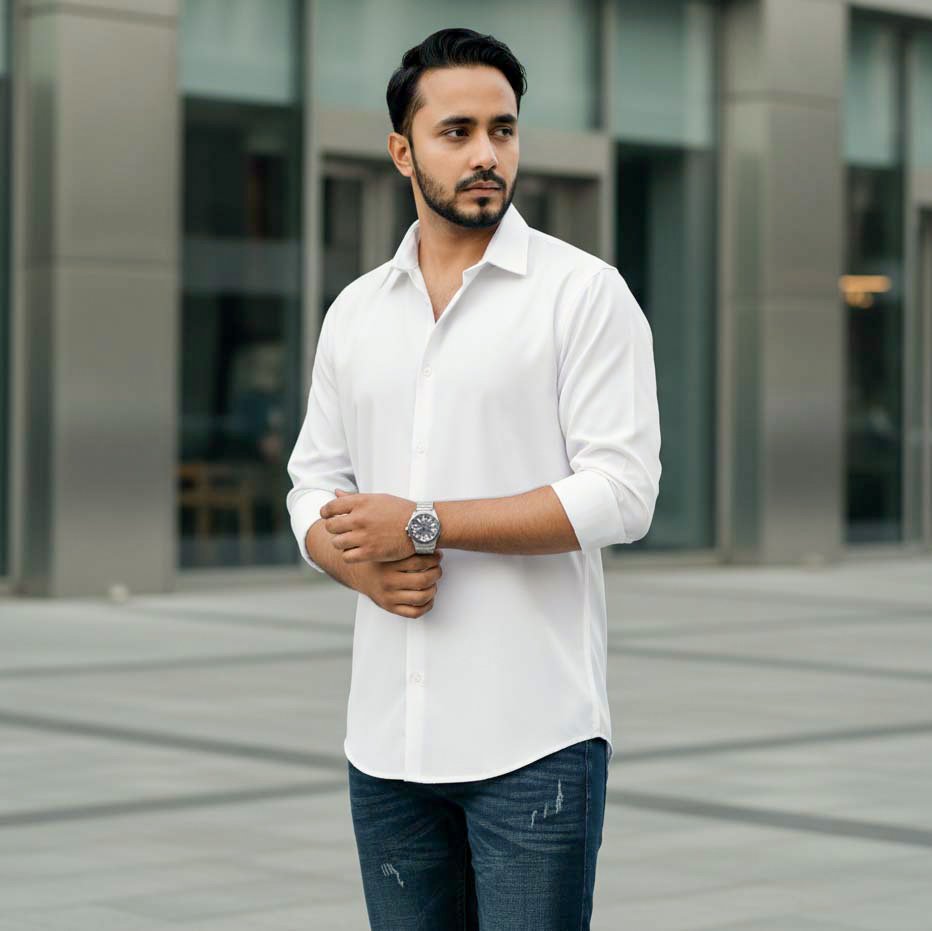 MST Solid White Shirt - Image 2