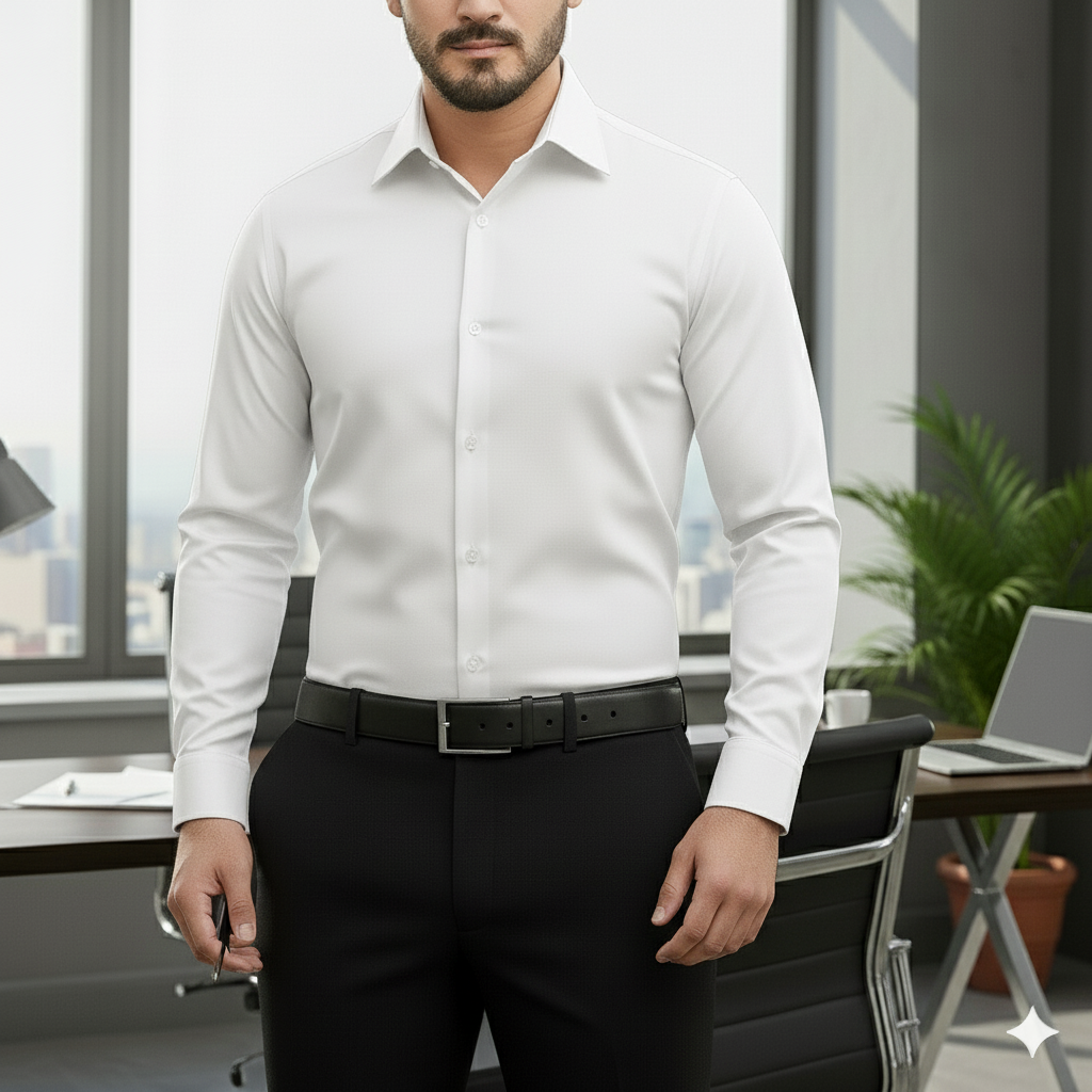 MST Solid White Shirt