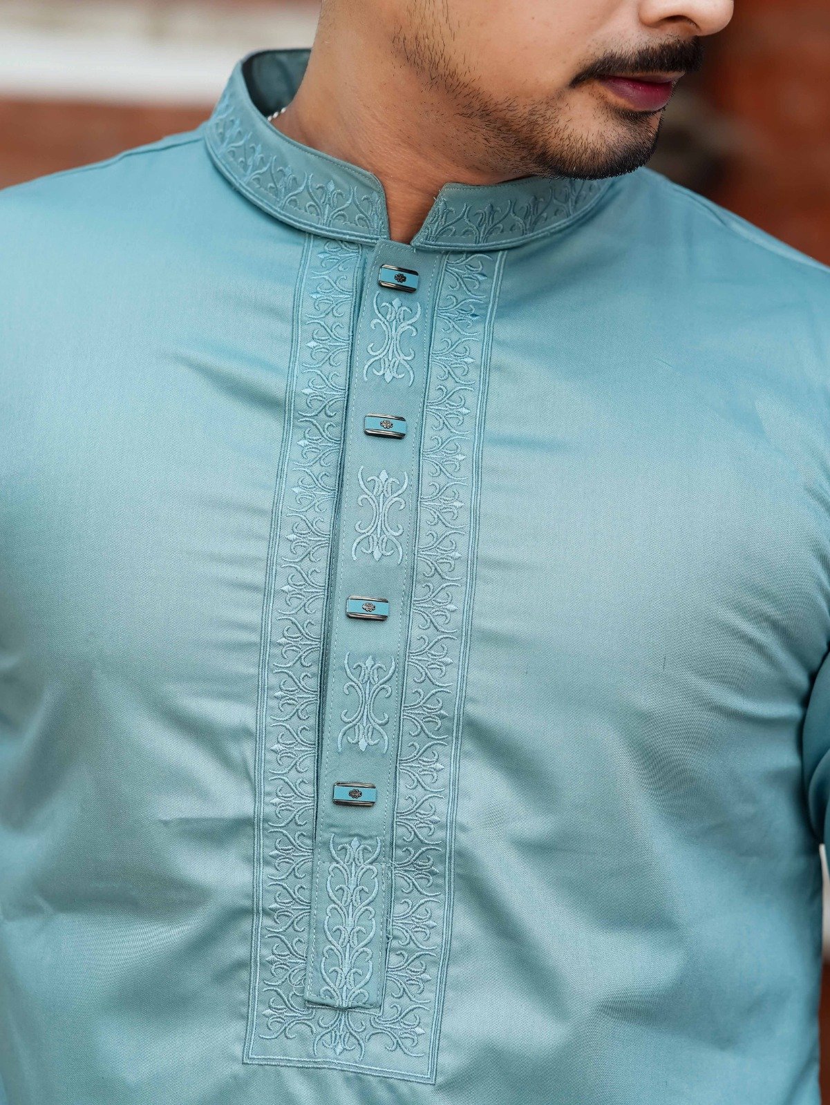 Mughal Embroidery Ocean Blue - Image 2